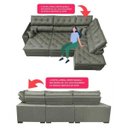 Ver imagem 3 de Sofá de Canto Retrátil e Reclinável com Molas Cama Inbox Platinum 3,40x2,36 Tecido Suede Cinza