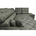 Ver imagem 5 de Sofá de Canto Retrátil e Reclinável com Molas Cama Inbox Platinum 3,40x2,36 Tecido Suede Cinza