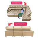 Ver imagem 3 de Sofá de Canto Retrátil e Reclinável com Molas Cama Inbox Platinum 3,40x2,36 Tecido Suede Bege