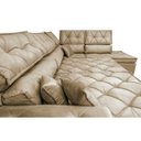 Ver imagem 5 de Sofá de Canto Retrátil e Reclinável com Molas Cama Inbox Platinum 3,40x2,36 Tecido Suede Bege