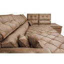 Ver imagem 5 de Sofá de Canto Retrátil e Reclinável com Molas Cama Inbox Platinum 3,40x2,36 Tecido Suede Castor