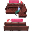 Ver imagem 3 de Sofá de Canto Retrátil e Reclinável com Molas Cama Inbox Platinum 3,40x2,36 Tecido Suede Vinho