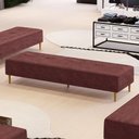 Ver imagem 1 de Puff Decorativo Sala de Estar Bali W01 Pés Palito 170x60cm Linho Bordô - Lyam Decor