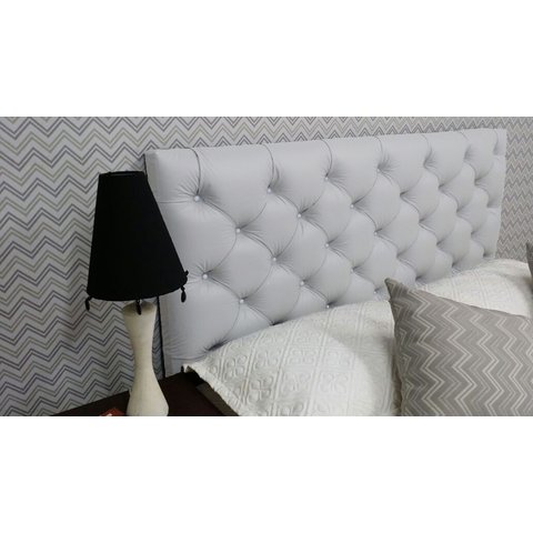 Cabeceira Queen 158 - Bello Box - Estilo Capitonê Tecido Sintético Branco sem Strass