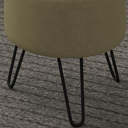 Puff Puf Para Sala Pes Metal Small Veludo SL 945 Peer - 6