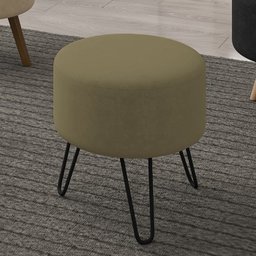 Puff Puf Para Sala Pes Metal Small Veludo SL 945 Peer - 7