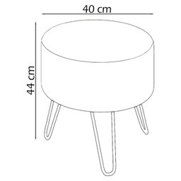 Puff Puf Para Sala Pes Metal Small Veludo SL 945 Peer - 4