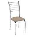 Ver imagem 2 de Kit 4 Cadeiras de Jantar Lara Estrutura Aço Assento Corino Creme Gat Magazine