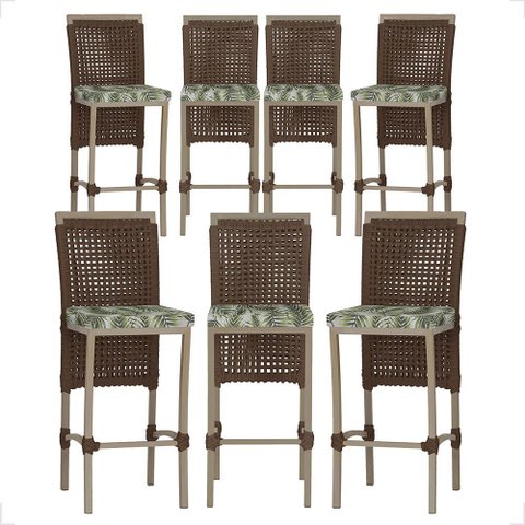 7 Banqueta em Alumínio Roma Fendi Corda Náutica Tecido 5