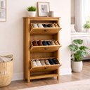 Ver imagem 1 de Sapateira Madeira Maciça Rústica Branca ou Marrom Grande:freijo