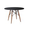 Mesa Redonda de Jantar Eames Eiffel 90cm Preta Base Madeira Maciça - 2