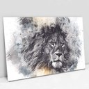 Ver imagem 1 de Quadro Decorativo em Canvas Leão Artístico - Moldura Madeira - 120 x 80cm