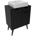 Ver imagem 1 de Gabinete para Banheiro 60 Cm 2 Portas com Cuba Meire Preto