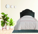 Ver imagem 2 de Cabeceira Solteiro Cama Box Veludo Preto Dupla Tacha Prata