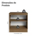 Ver imagem 2 de Balcão de Cozinha 80 cm 2 Portas Rustic/Preto Lux Madesa