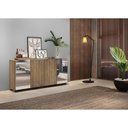 Ver mais imagens de Aparador Buffet 4 Portas com Espelho e Pés Quadrados Vegas Multimóveis V3563 Rustic/Preto