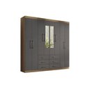 Ver imagem 1 de Guarda Roupa Casal 8 Portas e 6 Gavetas C- Espelho Liverpool Jatoba-grafitte