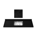 Ver imagem 1 de Pia de Cozinha Granito Preto Negresco 120cm Cuba Inox Rasa: Preto Negresco