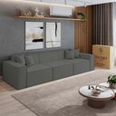 Ver imagem 2 de Sofá Modular Luma Bouclê para Sala Moderna - Balaqui Decor Cor:grafite