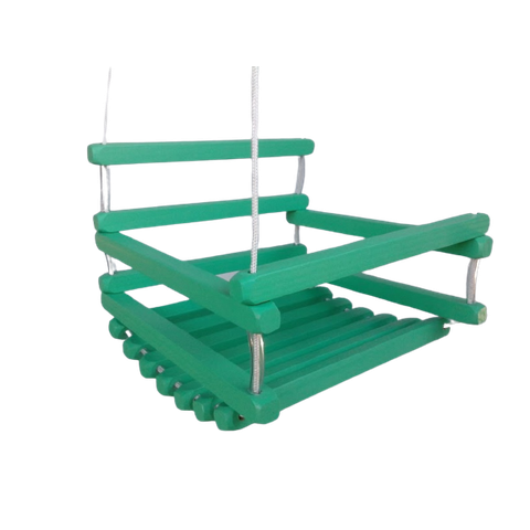 Balanço Gangorra Infantil Madeira 35x35 Verde Suporta 80 Kg