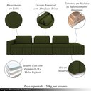 Ver imagem 3 de Sofá Ilha com Encosto e Almofadas Móveis Olimpo 425cm Modulado Linho Verde G45 - Gran Belo