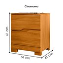 Ver imagem 3 de Mesa de Cabeceira 2 Gavetas 51 Cm Ares Cinamomo Moval