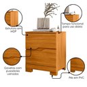 Ver imagem 4 de Mesa de Cabeceira 2 Gavetas 51 Cm Ares Cinamomo Moval