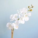 Ver imagem 3 de Arranjo de Orquídea Artificial Branca no Vaso Espelhado Pequeno |linha Permanente Formosinha