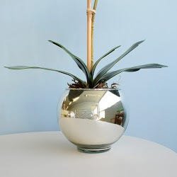 Arranjo de Orquídea Artificial Branca no Vaso Espelhado Pequeno |linha Permanente Formosinha - 2