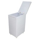Ver imagem 3 de Cesto de Roupa em Fita 26x34x57cm com Rodas Branco