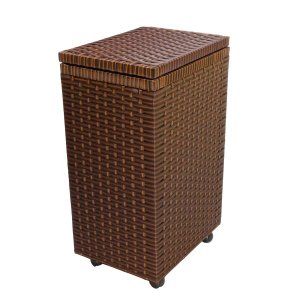 Cesto de Roupa em Fita 26x34x57cm com Rodas Argila