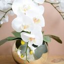 Ver imagem 3 de Flores artificiais Arranjo de Orquídeas Branco Artificial no Vaso Espelhado|Linha permanente