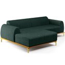 Ver imagem 1 de Sofá 4 Lugares com Chaise Esquerdo Sala Estar Molino 265cm D02 Linho Verde Musgo C-117 - Lyam Decor