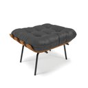 Ver imagem 4 de Kit 01 Poltrona e 01 Puff Costela Corino Preto Base Metálica Preto - D’Rossi