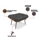 Ver imagem 6 de Kit 01 Poltrona e 01 Puff Costela Corino Preto Base Metálica Preto - D’Rossi
