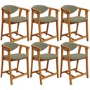 Ver imagem 1 de Kit 06 Banquetas Baixa para Cozinha Sala Jantar Bancada Cecília L02 Bouclê Oliva - Lyam Decor
