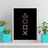 Quadro Gamer Símbolos Vídeo Game 33x24cm - com vidro:Madeira preta - 2