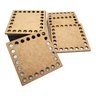 20 Fundo Base Cesto Crochê Fio de Malha Mdf 10cm Quadrada - 1