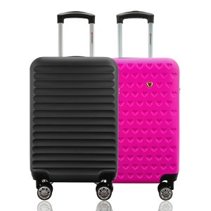 Kit Duas Malas de Bordo Rígidas 360º - Gladiador B1c1 Cor:grafite e Pink