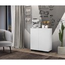 Ver imagem 2 de Aparador Buffet 2 Portas Com Pés Quadrados Veneza Multimóveis V3610 Branco/Preto Branco/Preto