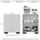 Ver imagem 6 de Aparador Buffet 2 Portas Com Pés Quadrados Veneza Multimóveis V3610 Branco/Preto Branco/Preto