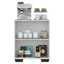 Ver imagem 4 de Aparador Buffet 2 Portas Com Pés Quadrados Veneza Multimóveis V3610 Branco/Preto Branco/Preto
