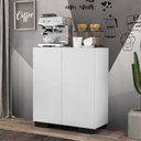 Ver imagem 7 de Aparador Buffet 2 Portas Com Pés Quadrados Veneza Multimóveis V3610 Branco/Preto Branco/Preto