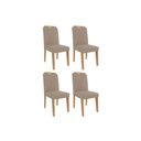 Ver imagem 1 de Cadeira Sala de Jantar Paola Wood Kit 4 Un Carvalho/linho Bege - Cimol