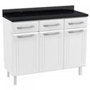 Ver imagem 1 de Balcão de Cozinha em Aço Topázio 3 Portas 3 Gavetas Branco - Telasul