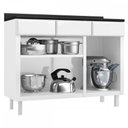 Ver imagem 2 de Balcão de Cozinha em Aço Topázio 3 Portas 3 Gavetas Branco - Telasul