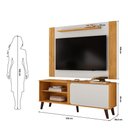 Ver imagem 4 de Rack e Painel para TV Peter 65" 150cm MDP com Porta Deslizante Marrom DJ Móveis