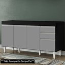 Ver imagem 5 de Balcão Gabinete para Pia sem Tampo 150cm Marrocos Preto/cinza - Lumil