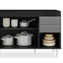 Ver imagem 2 de Balcão Gabinete para Pia sem Tampo 150cm Marrocos Preto/cinza - Lumil