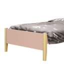 Ver imagem 3 de Cama Solteiro Simba Rosa Fosco Pés Madeira Natural com Colchão D33 - Reller Móveis